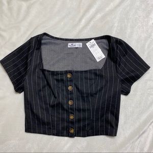 NWT S Hollister pinstripe crop top